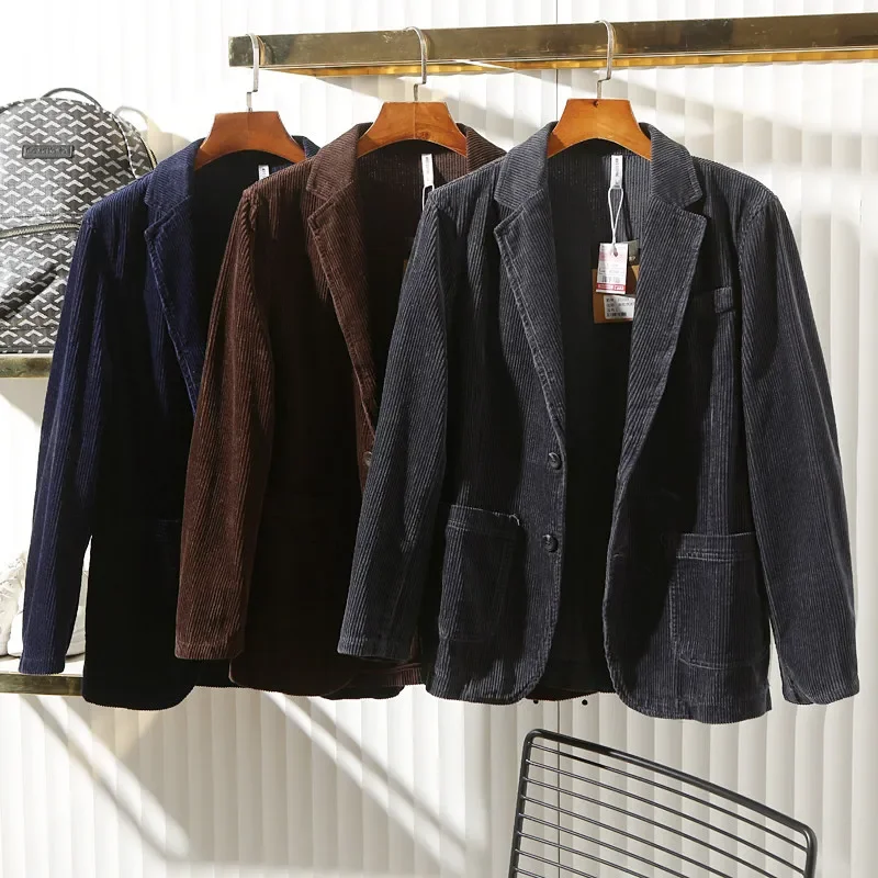 

Limited time promotion price of 100 cotton striped velvet men's business casual suit corduroy suit jacket