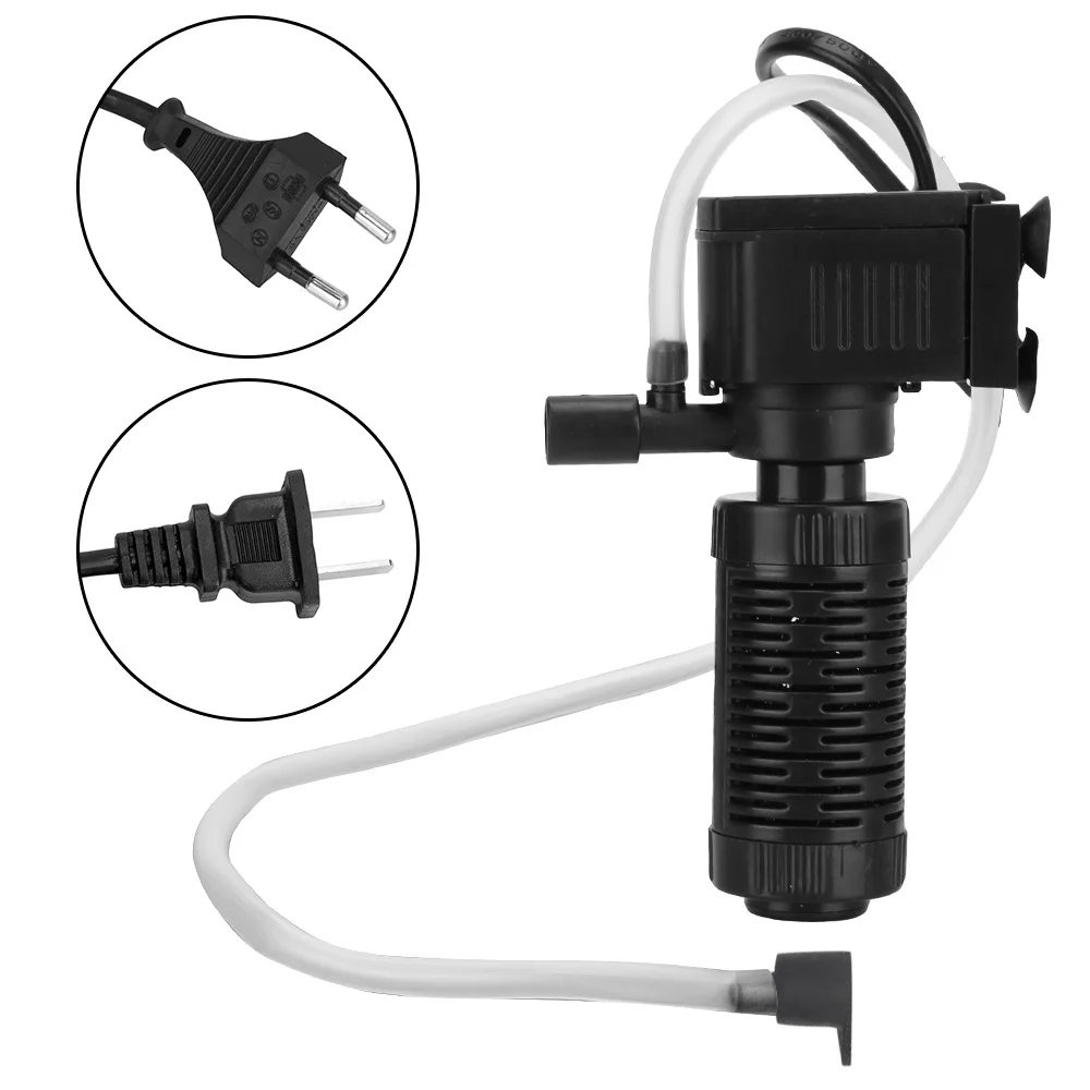 Water Purifier for Aquarium Fish Tank Mini Fish Tank Filter 3 in 1 Filter Oxygenation Submersible Filtration