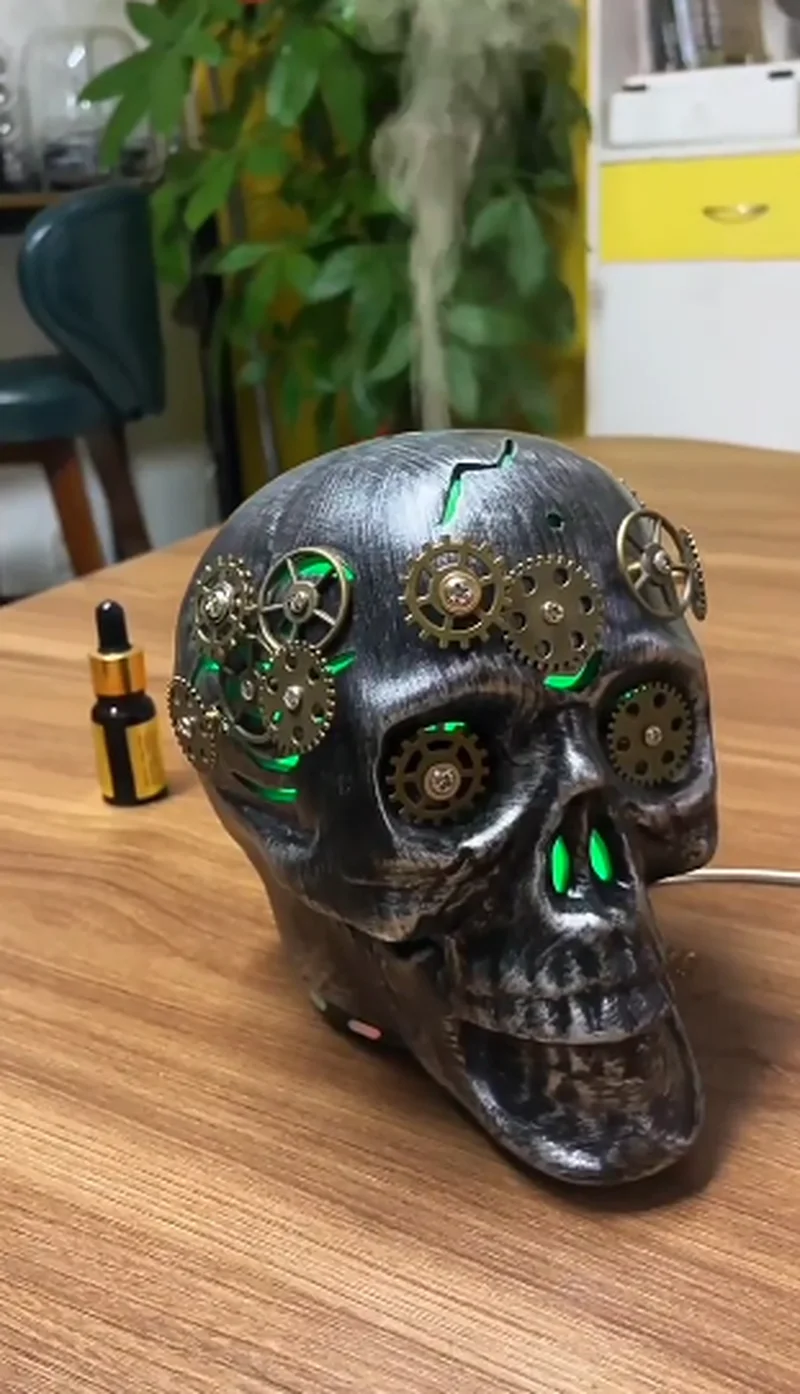

Skeleton Skull Mechanical Aromatherapy Machine Plug-In Home Color Night Light Aromatherapy Atomizer Humidifier Surprise Gift