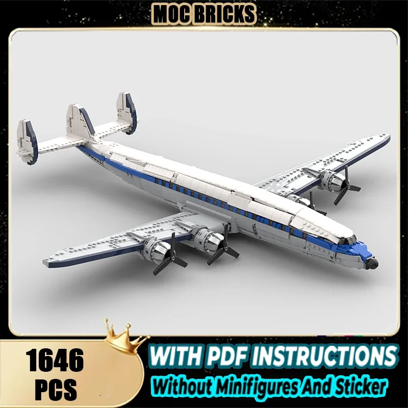 

Moc Building Blocks Lockheed L-1049 Super Constellation Technology Modular Bricks Model Gifts Christmas Toys DIY Sets Assembly！