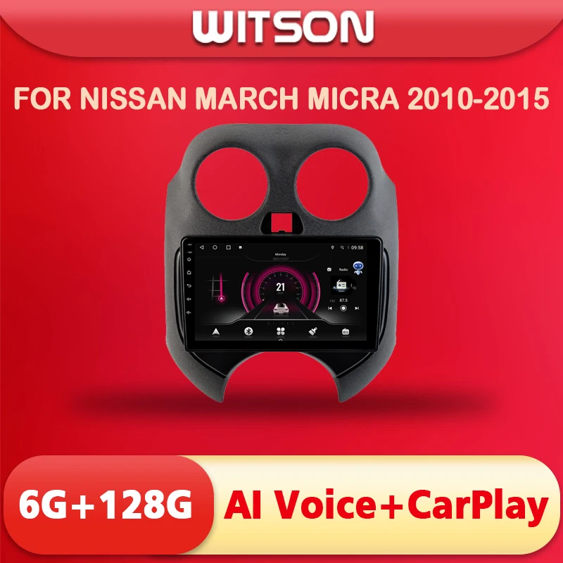 

WITSON Andriod 11 Car Multimedia for NISSAN MARCH MICRA 2010-2015 DSP GPS Video Stero Carplay Navi WiFi AI Voice Auto Radio