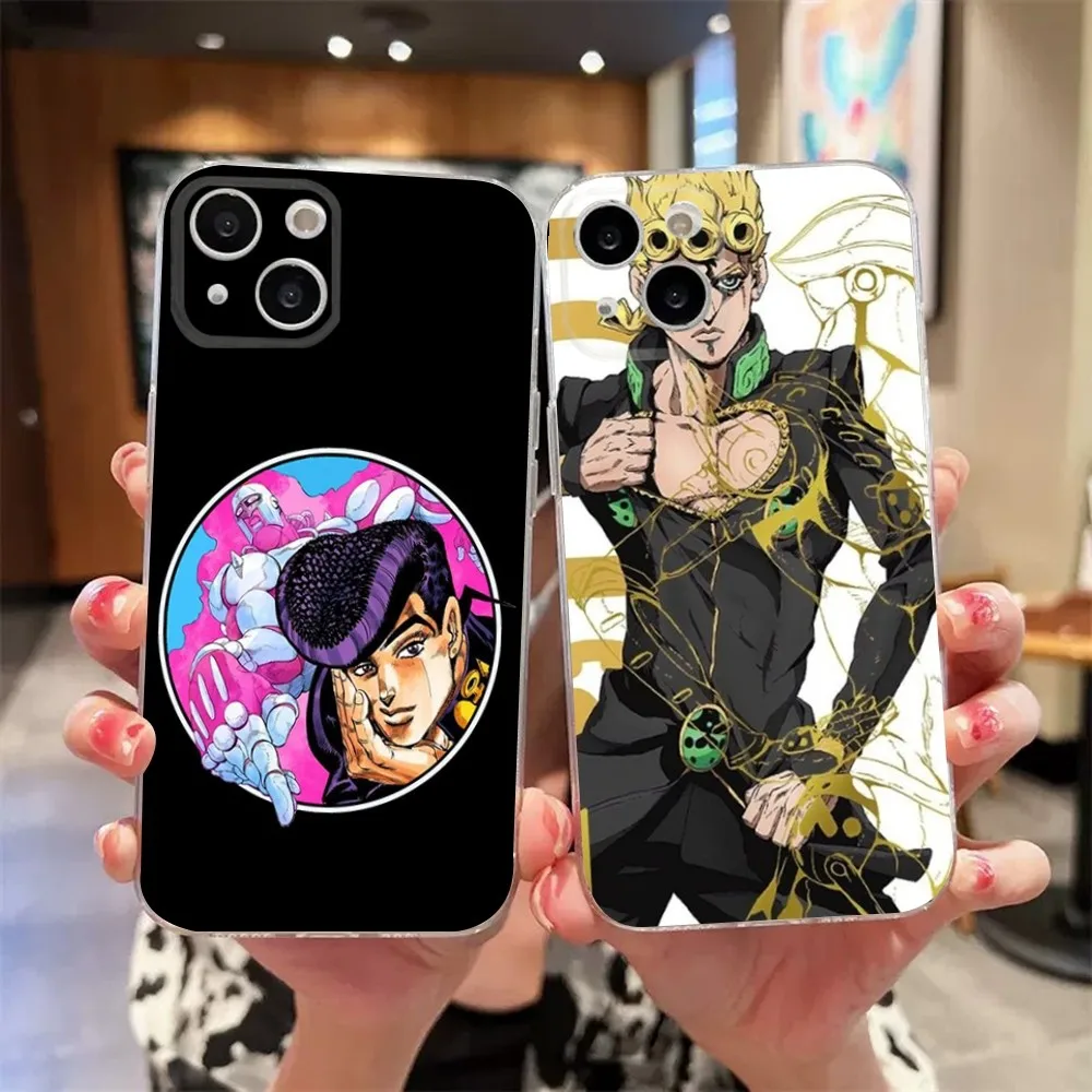 J-JoJo Bizarres Adventures Phone Case For iPhone 11,12,Mini,13,14,15,Pro,XS,Max,X 8,7,6s,Plus,5,SE,XR Transparent Shell