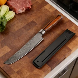 Damascus Steel Japanese Chef Knife Kitchen Meat Cleaver Slicing Boning Barbecue Cutting Sushi Knife Professional Cooking Tools