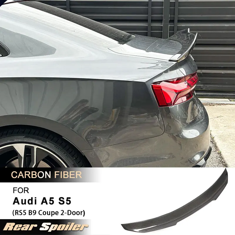 

Car Rear Trunk Spoiler Wings for Audi A5 S5 RS5 B9 Coupe 2-Door 2017-2024 Racing Rear Spoiler Boot Lid Wing Lip Carbon Fiber