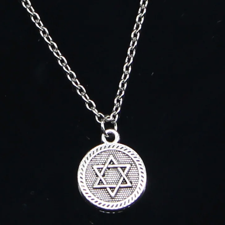 20pcs New Fashion Necklace 15mm star of david shield of david Pendants Short Long Women Men Colar Gift Jewelry Choker