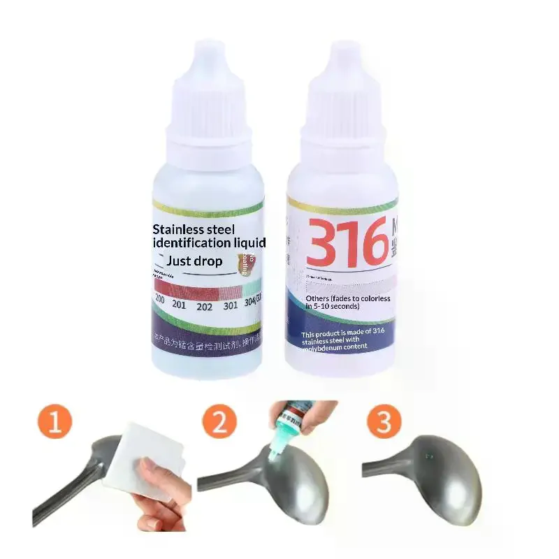 1/3/5pcs 15ml Testing Solution Analysis Of Reagents for Identifying Manganese Drugs Testing 304/316 Stainless Steel