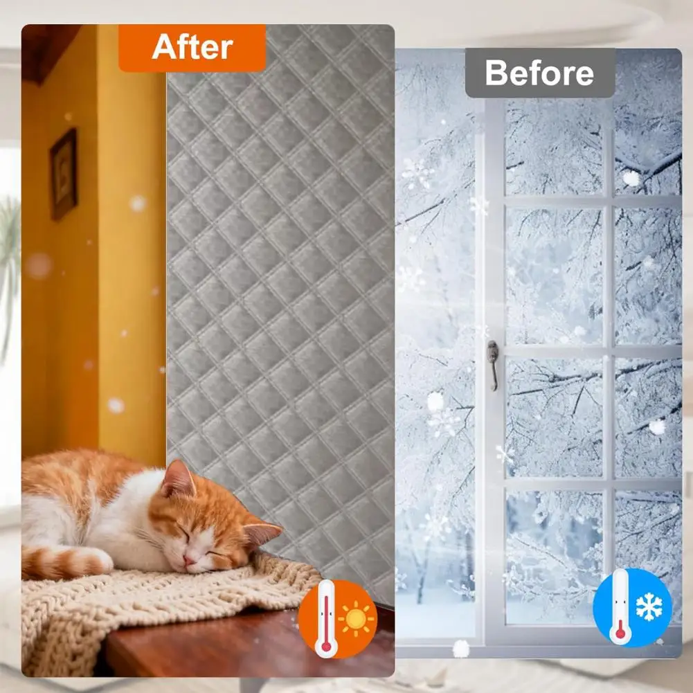 Insulation Curtain for Windows Winter Window Insulation Kit Winter Window Insulation Cover Kit Thermal Soundproofing for Bedroom