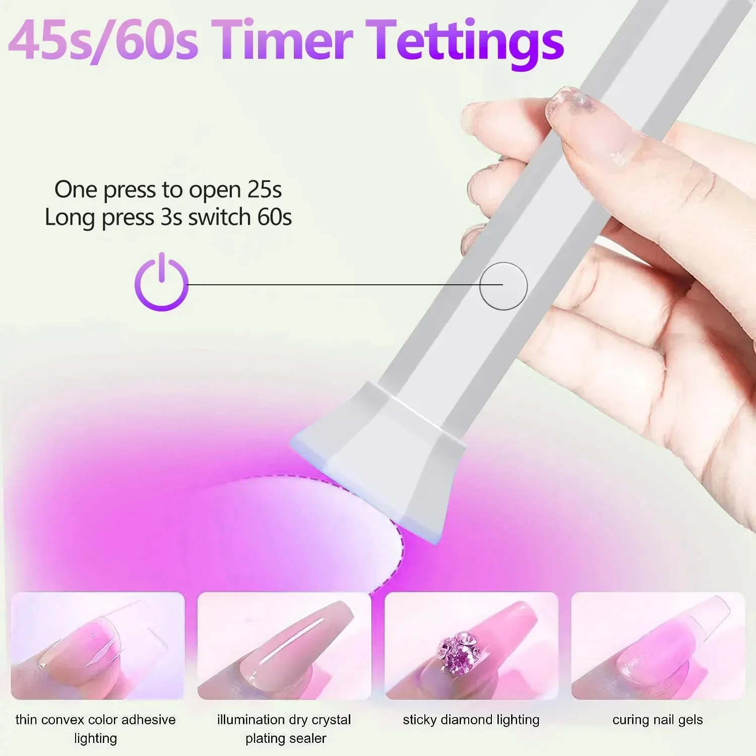 6 المصابيح مسمار ضوء المحمولة مسمار مجفف مصباح الأشعة فوق البنفسجية لعلاج جميع هلام البولندية USB قابلة للشحن سريعة الجافة آلة توقيت مسمار أدوات الرسم #5