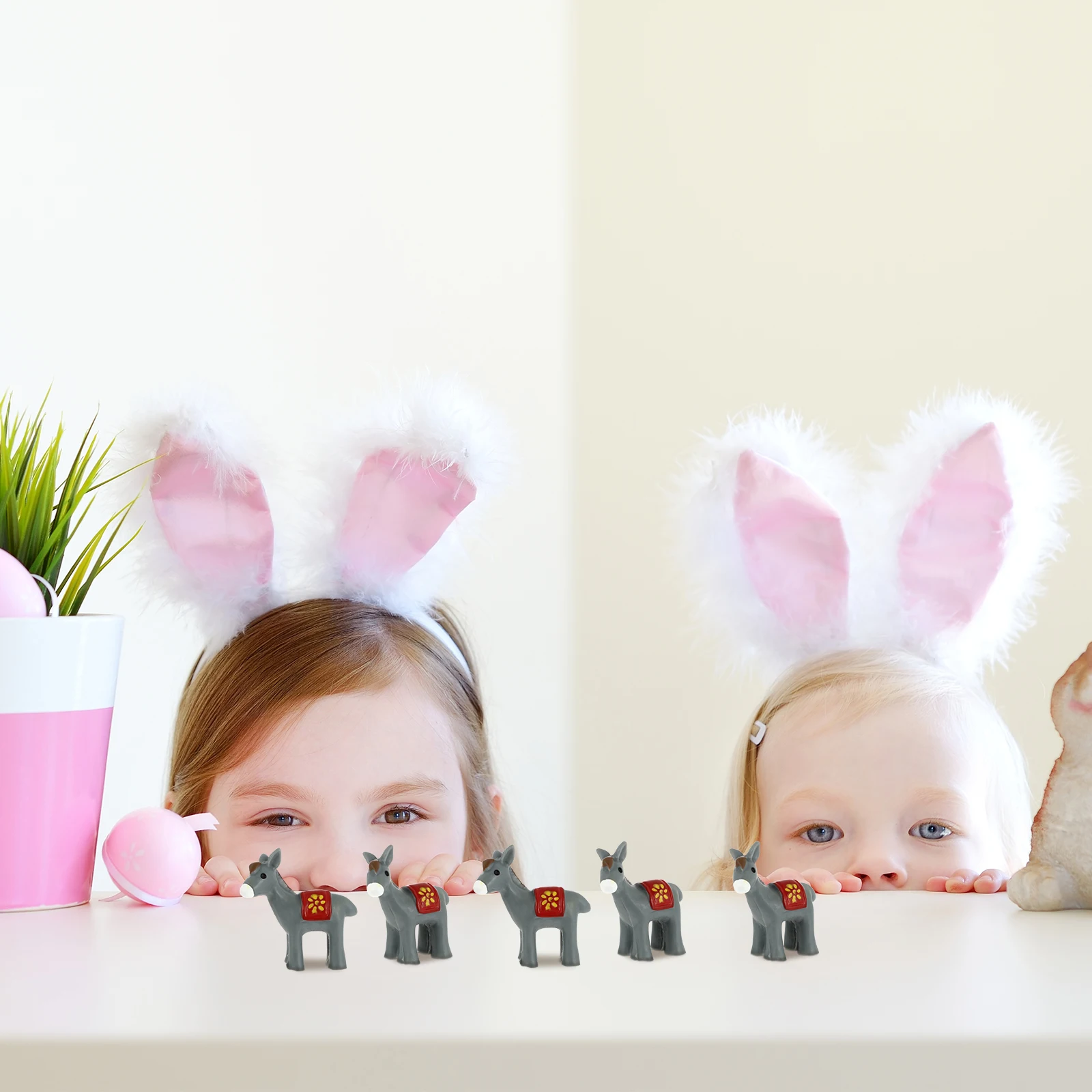 

5Pcs Resin Donkey Fairy Garden Decor Miniature Landscape Ornaments Unique Gift Idea Resin Donkey Fairy Garden Crafts