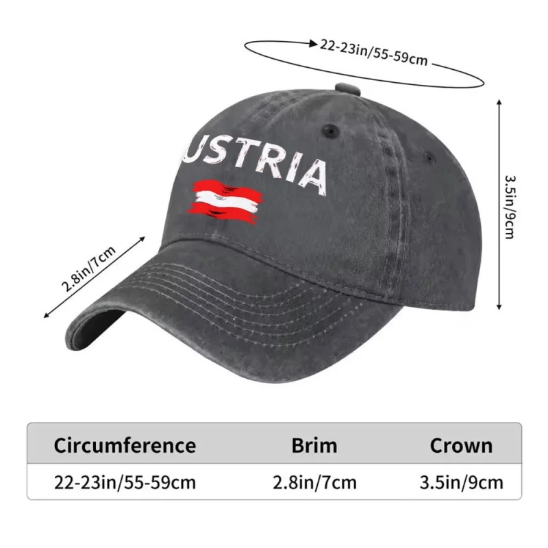 Austrian Flag Baseball Cap – Lightweight Adjustable Unisex Casual Sports Hat for Spring Summer Valentine’s Day