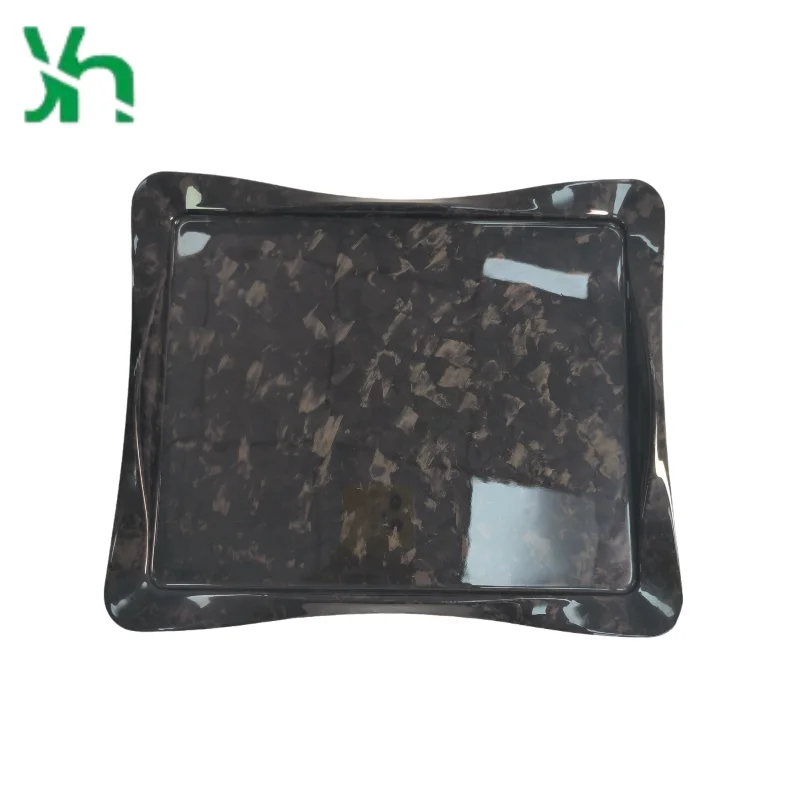 Bandeja de fibra de carbono 3K, carbono seco forjado, 30x25cm, plato para servir comida occidental, ligero de alta resistencia