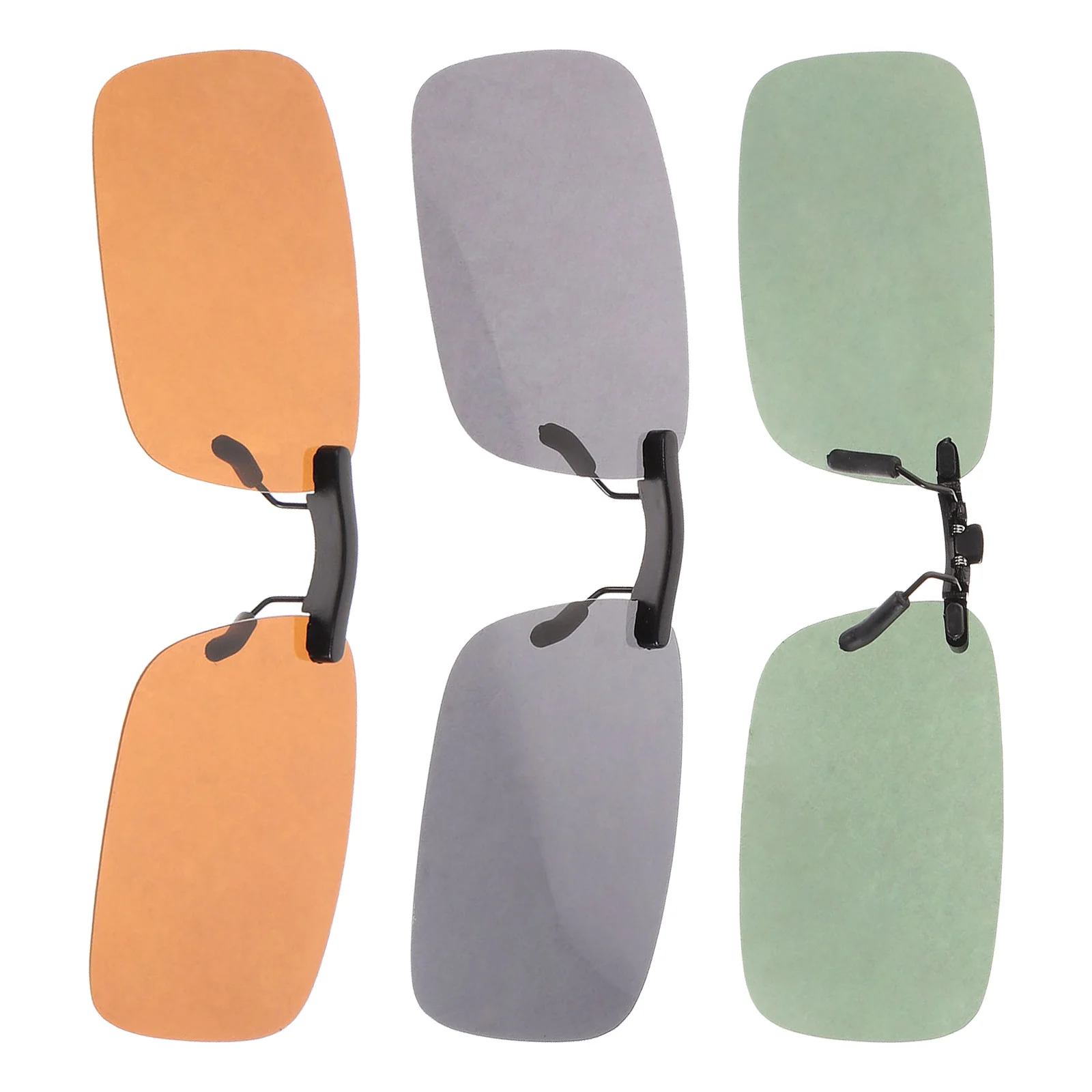 

3Pcs Sunglasses Clip Myopia Polarized Driver Glasses Clip Coffee Film High Definition Sunglass Clips for Glasses
