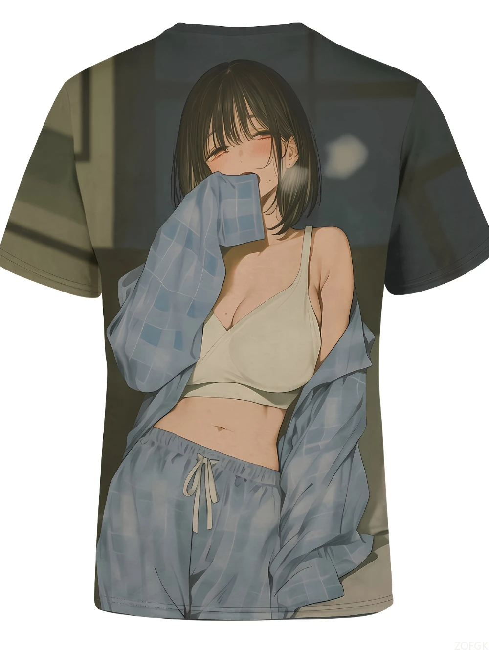 

Men's 3D Printed Anime Girl Pattern T-shirt Casual Round Neck Short-sleeved Summer Top Soft Breathable Fabric Y2K Men's Clothing