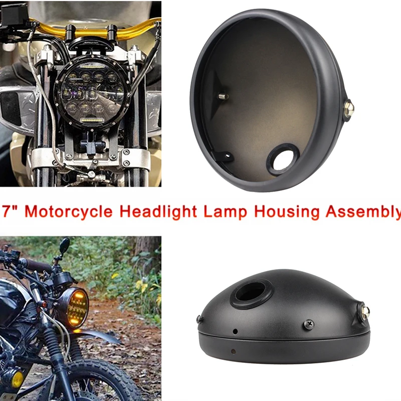 7 Inch DOT E9 Motorcycle Headlamp with angle eye Led Headlight 7inch housing bucket trim ring 7\