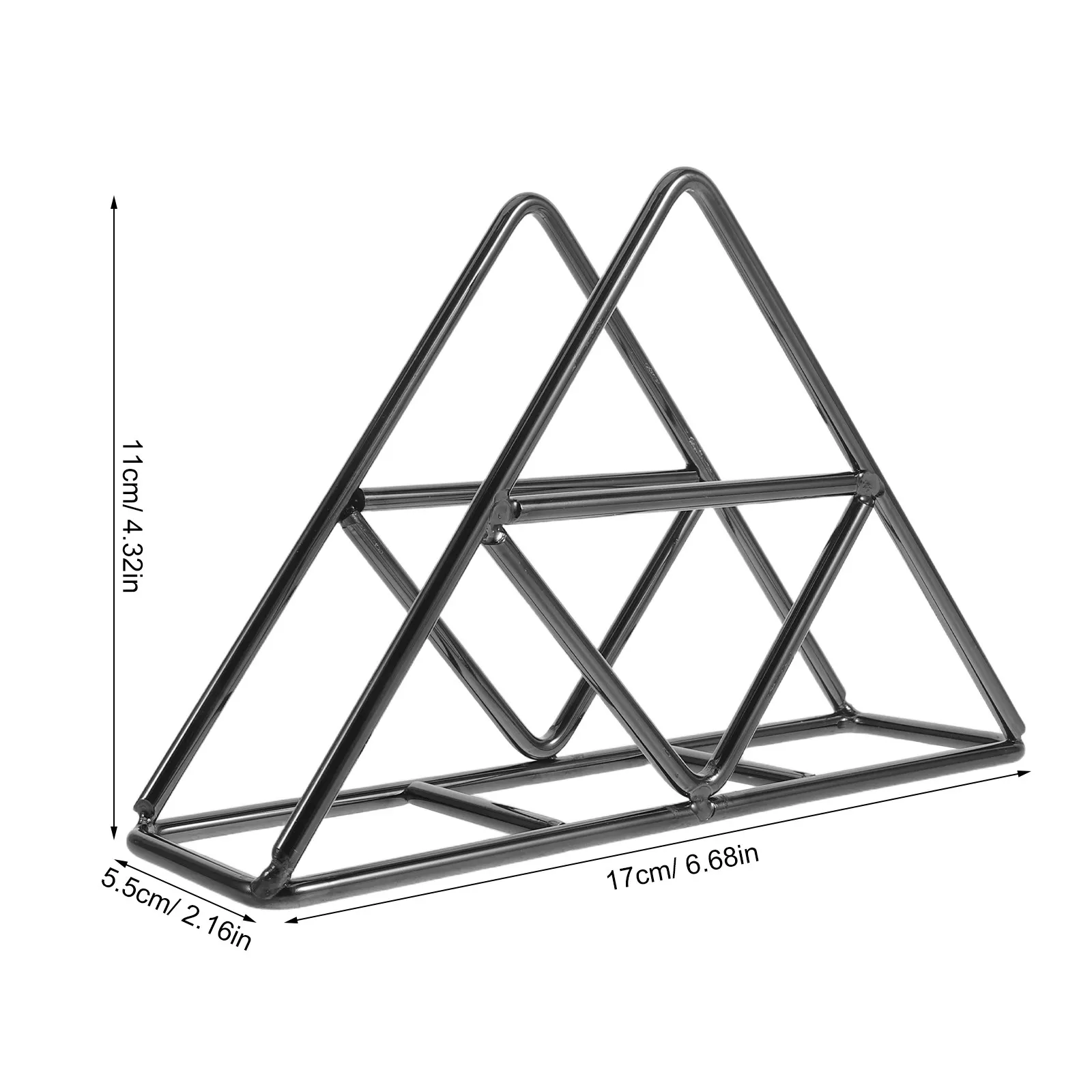 Iron Napkin Holder Stand Freestanding Triangle Paper Organizer Black Paper Napkin Holder Tissue Dispenser for Kitchen Dining