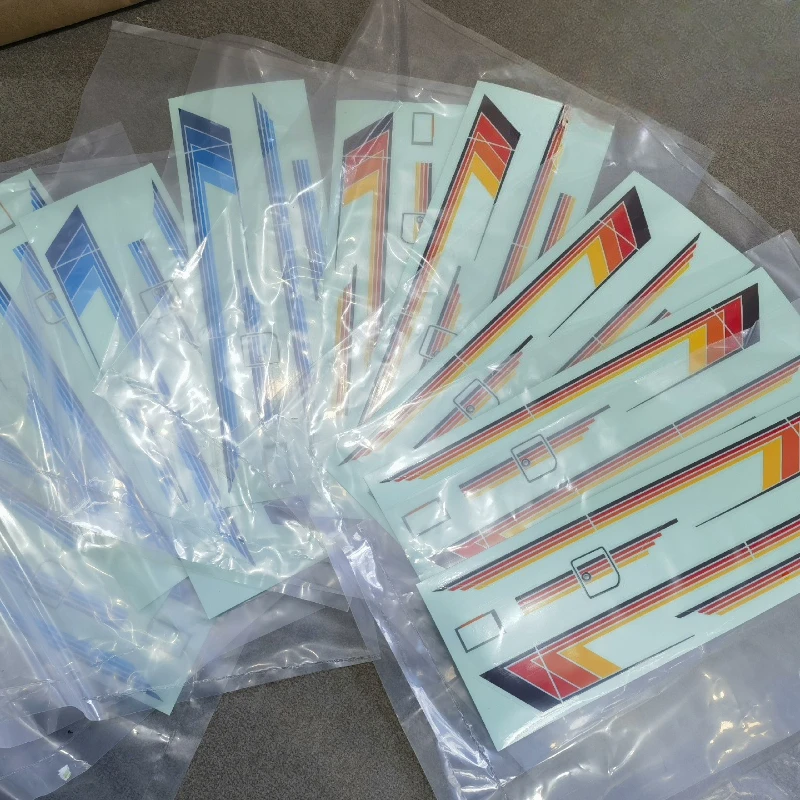 1/10 RC sticker decals for RGT LC76 EX86190 Toyota Land Cruiser body decoration in orange, red, and blue color options by Random Recon