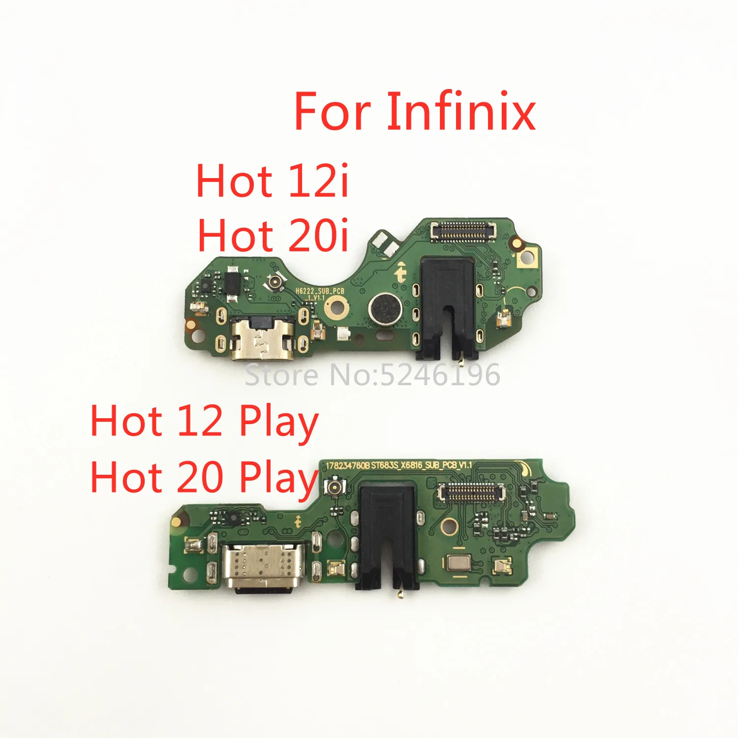 1pcs USB Charging Port Charger Flex Cable For Infinix Hot 12 Play Infinix Hot 12i X665 For Infinix Hot 20 Play Infinix Hot  20i