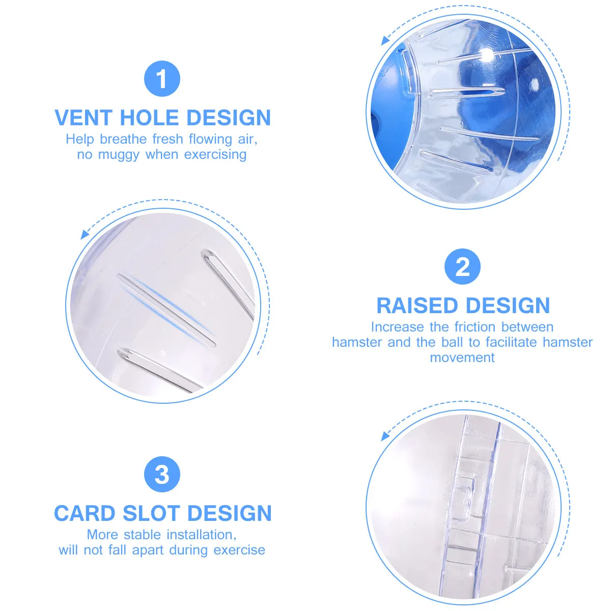 Ueetek Transparent Hamster Exercise Ball Mini for Small Pets Lightweight Portable Safe Healthy Fun Interactive Play