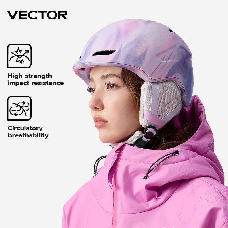VECTOR Men Women Ski Helmet Safety Integrally-Molded Snowboard Helmet Motorcycle RemovableSkiing Snow Husband Child Kids
