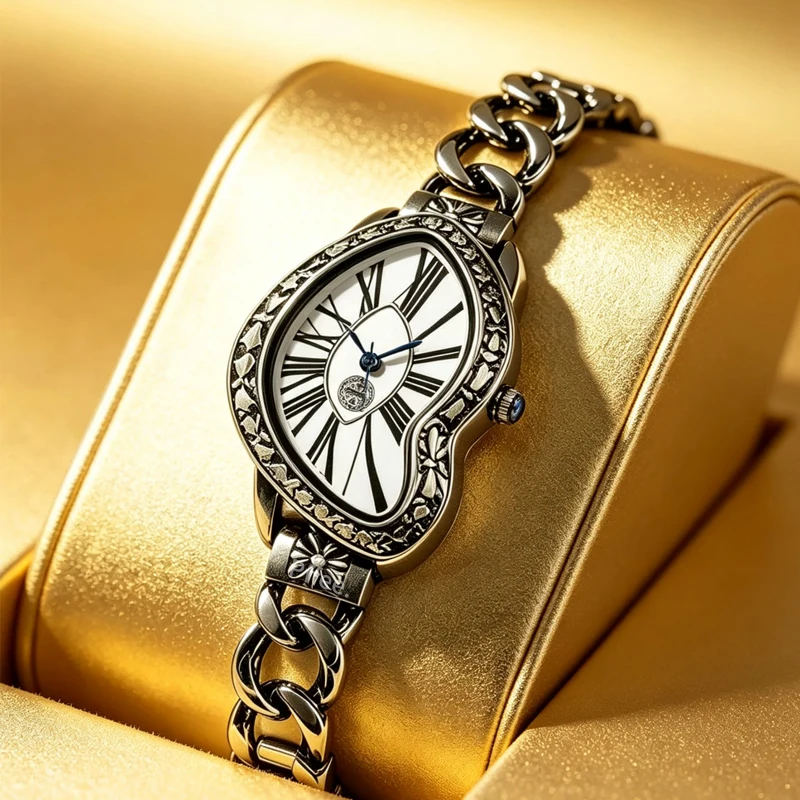 Elegant Lady Quartz Watch For Men Melt Twist Y2K Wristwatch Women Fashion Bracelet Watches Alien Crash Timepiece Birthday Gift