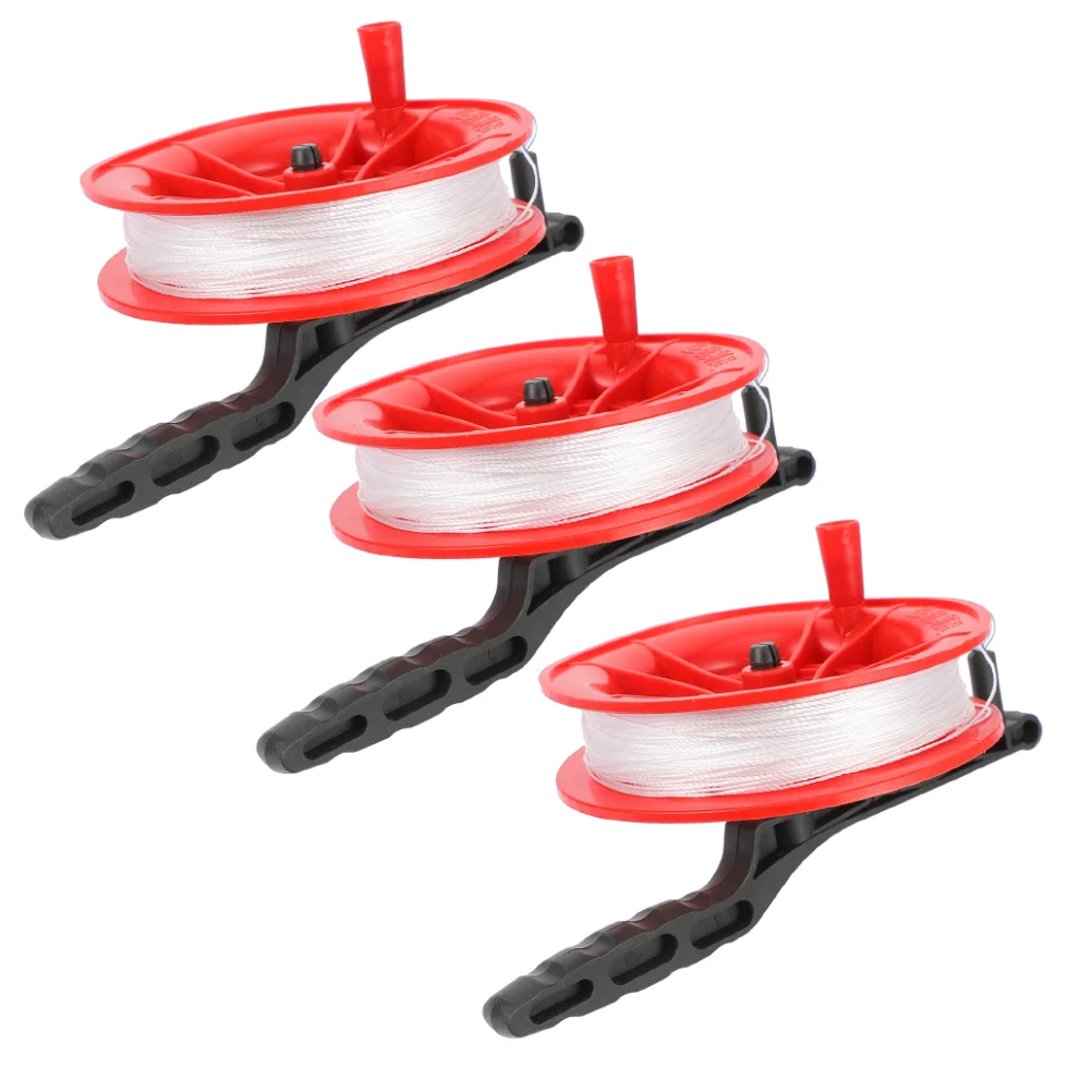 3pcs Kite String Kite Reel Winder Outdoor Kite Accessories for Flying Kites with 100m Line (Random Style)