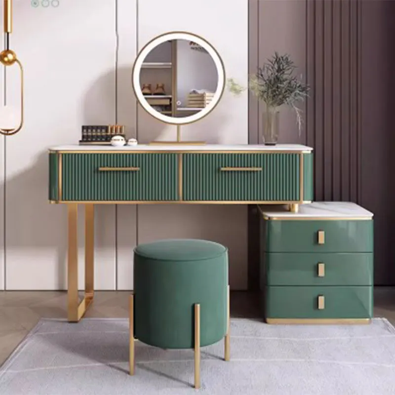 

Luxury Storage Dressing Table Women Chair Storage Mirrors Dressers Modern Living Room Coiffeuse De Chambre Bedroom Furniture