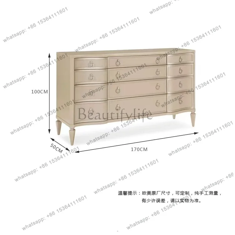 American solid wood light luxury entrance cabinet modern simple bedroom storage cabinet