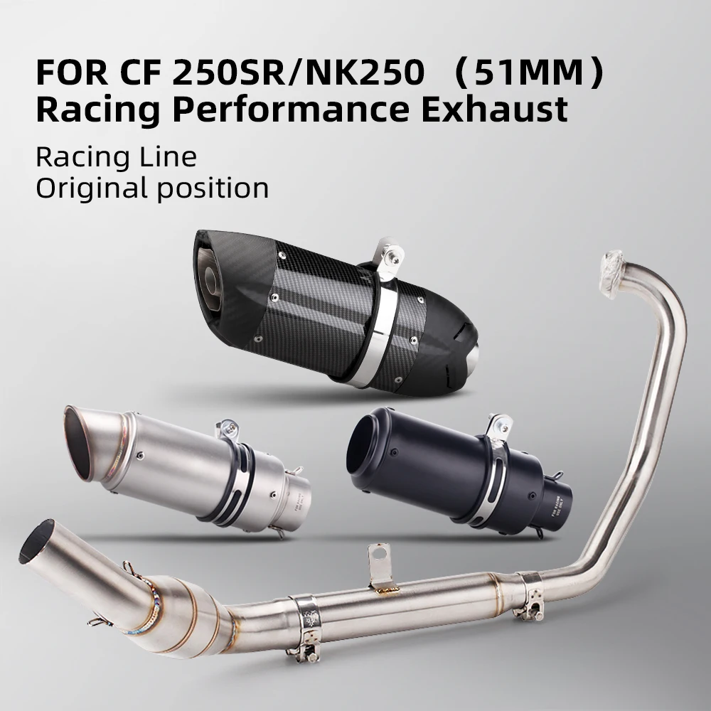 Motorcycle Exhaust,  front mid-link pipe connection for CFMoto NK250, 250SR, NK300, 300SS, 51mm exhaust