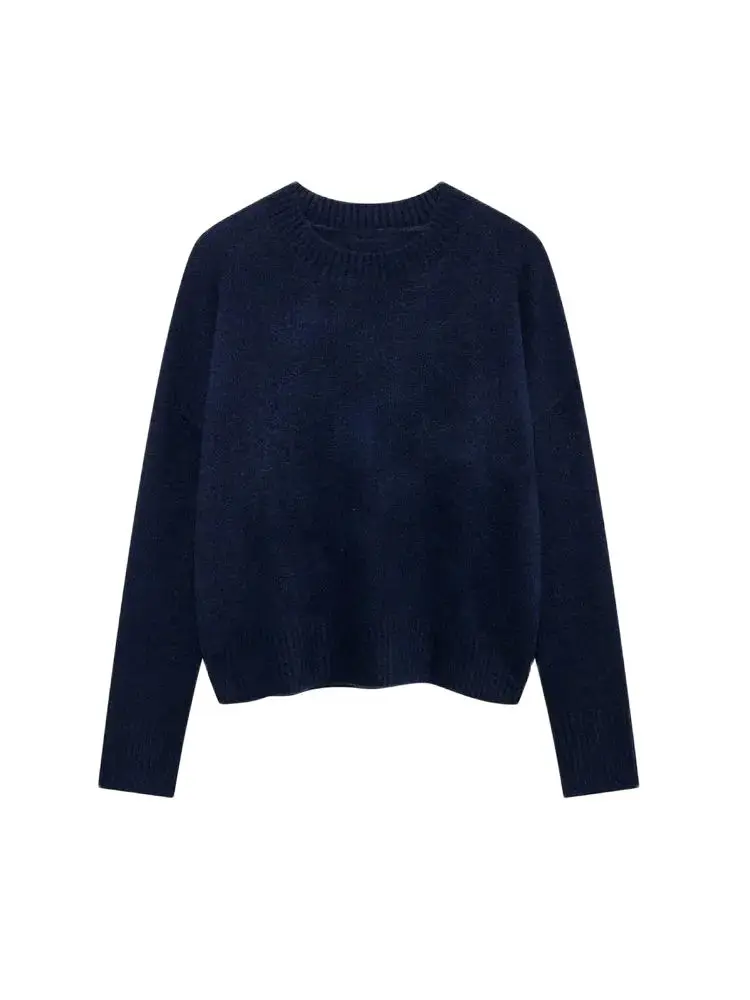 Women\'s Soft Touch Oversized Knit Sweater, O Neck, Long Sleeve, Female Pullovers, Chic Tops, Fashion
