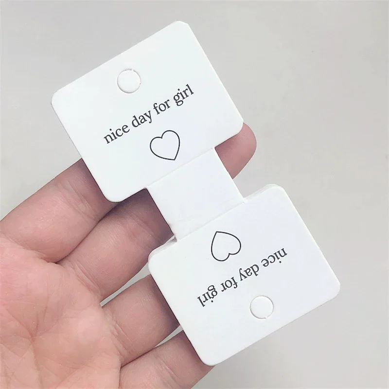 50Pcs Hair Accessories Display Cards Cardboard DIY Jewelry Holder Selling Organizer Hairband Hanging Labels Packaging Material
