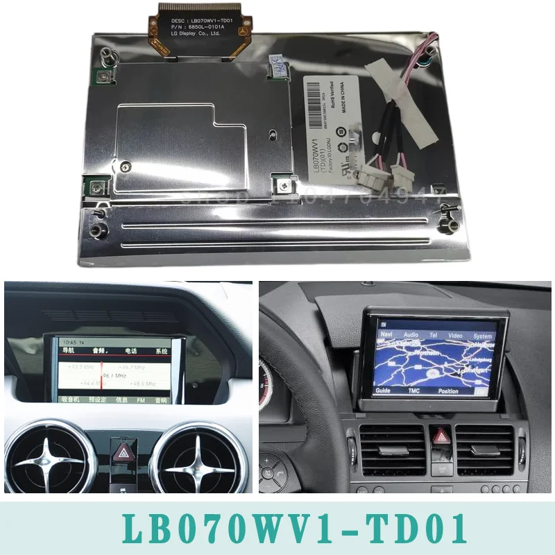 LB070WV1-TD01 LB070WV1(TD)(01) 7‘’ LCD Display Panel For M-ercedesB-enz W204 C-Class X204 GLK NTG4 COMAND GPS Navigation Screen