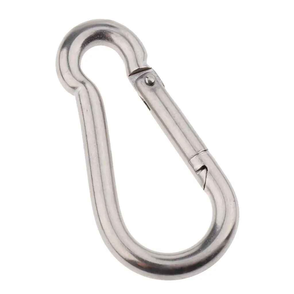 Heavy Duty Spring Snap Link Hook Keychain Carabiner Clip Link Hooks - Silver