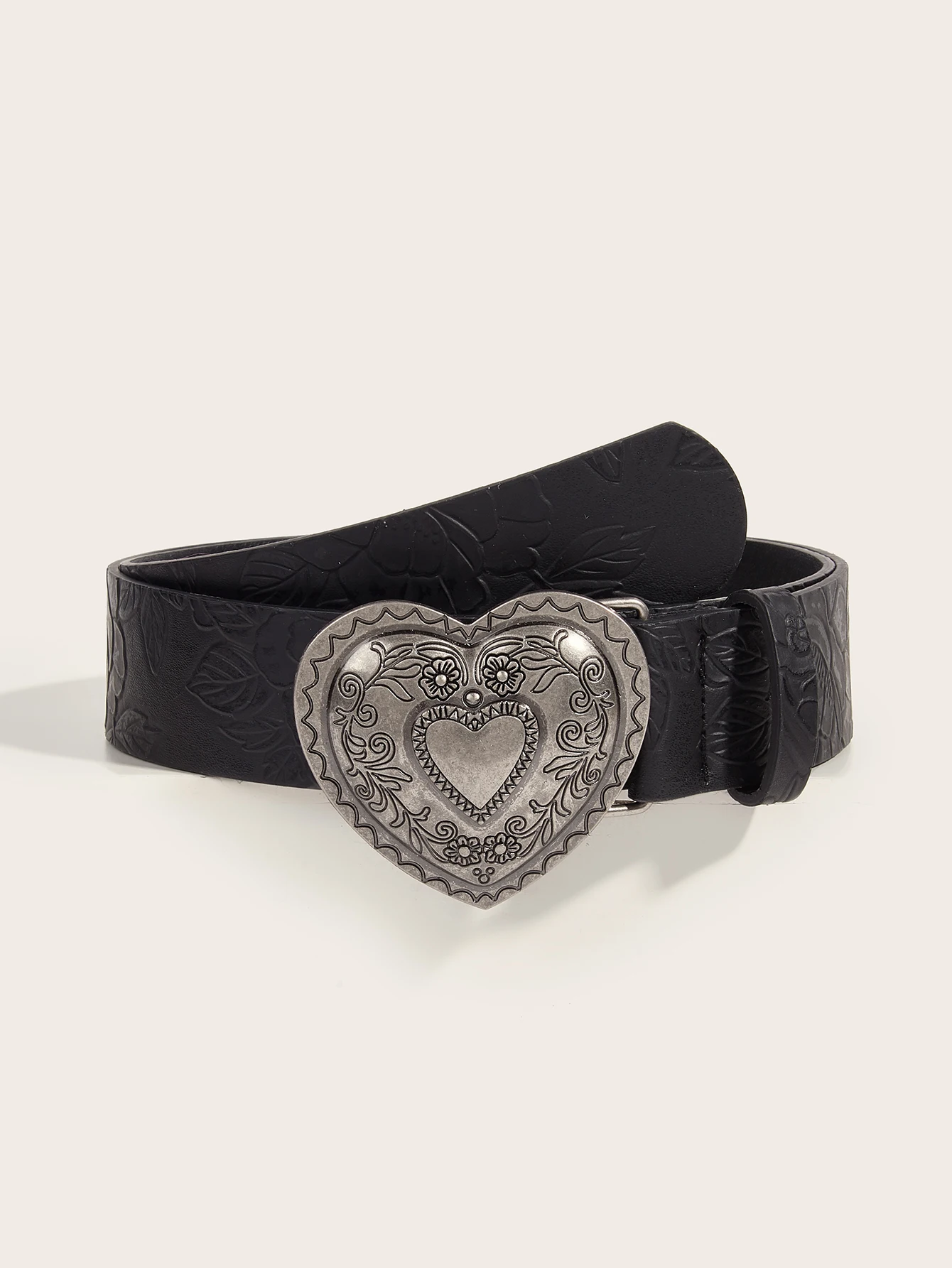 Retro love buckle PU belt fashion leisure suitable for daily commuting