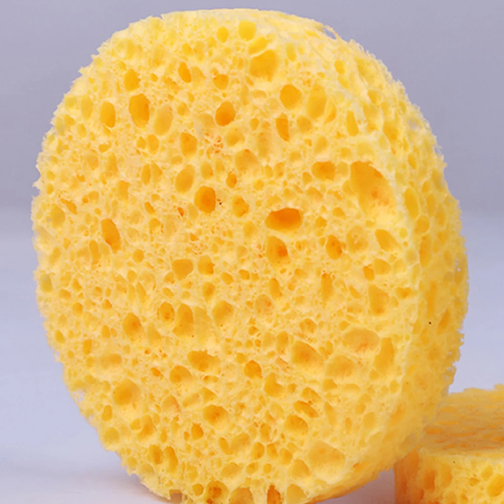 40Pcs Round Sponge Makeup Cotton Pads Soft Skin-Friendly Makeup Remover Pads Facial Cleansing Cosmetics Accessories Yellow