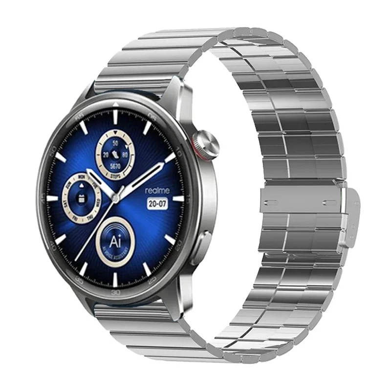 

Металлический ремешок 22 мм для Realme Watch S2, ремешок из нержавеющей стали для Realme Watch 3 Pro, браслет для Realme Watch 2 pro, браслет