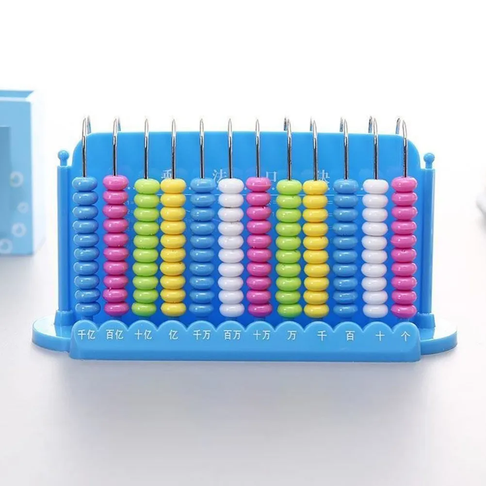 Abacus for Kids Math 12 Rods Counting Tool High-Grade Safe Plastic Fine Workmanship Lightweight Easy Storage Early Learning Tool
