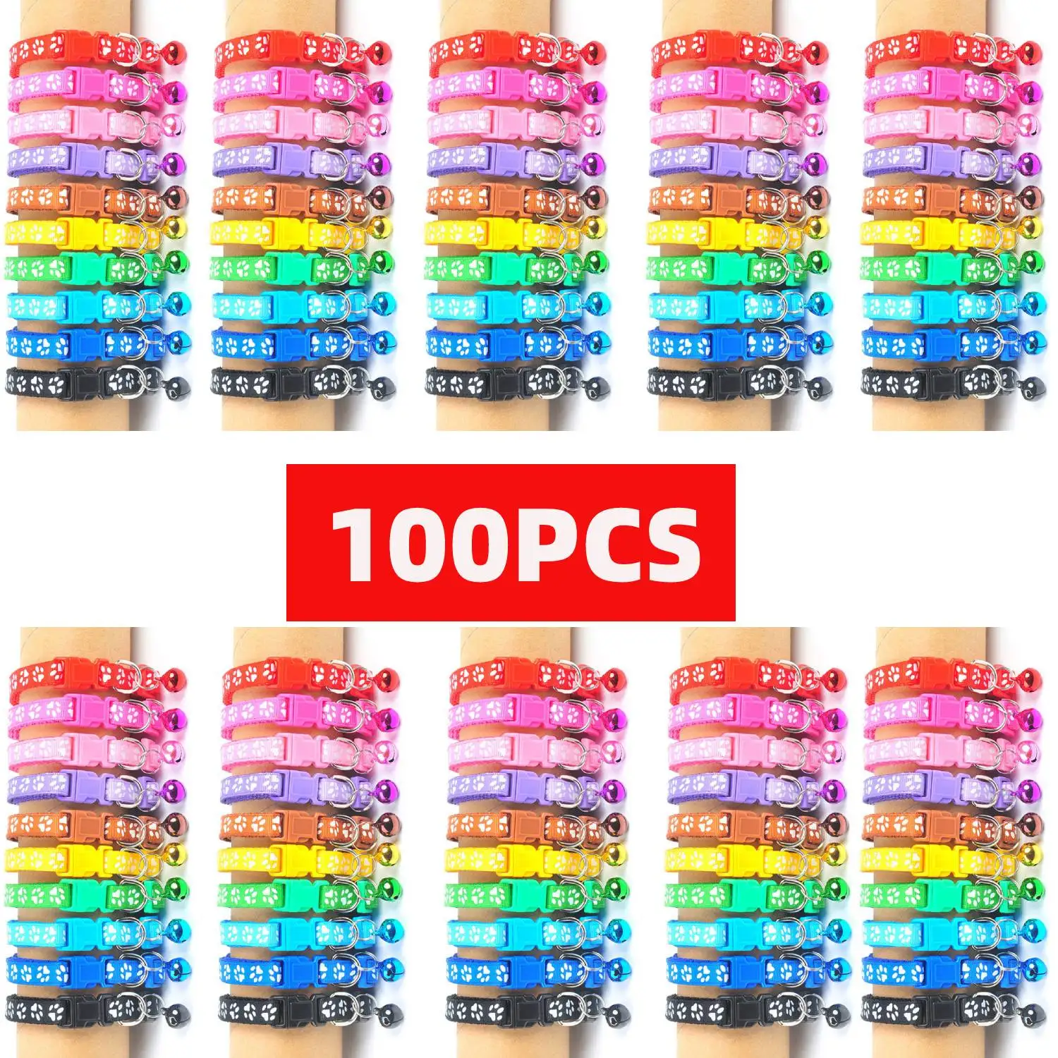 100 sztuk hurtowych ślad spersonalizowane koty domowe kołnierz z dzwonkiem regulowany naszyjnik kot Puppy kitten Collar Dropshipping