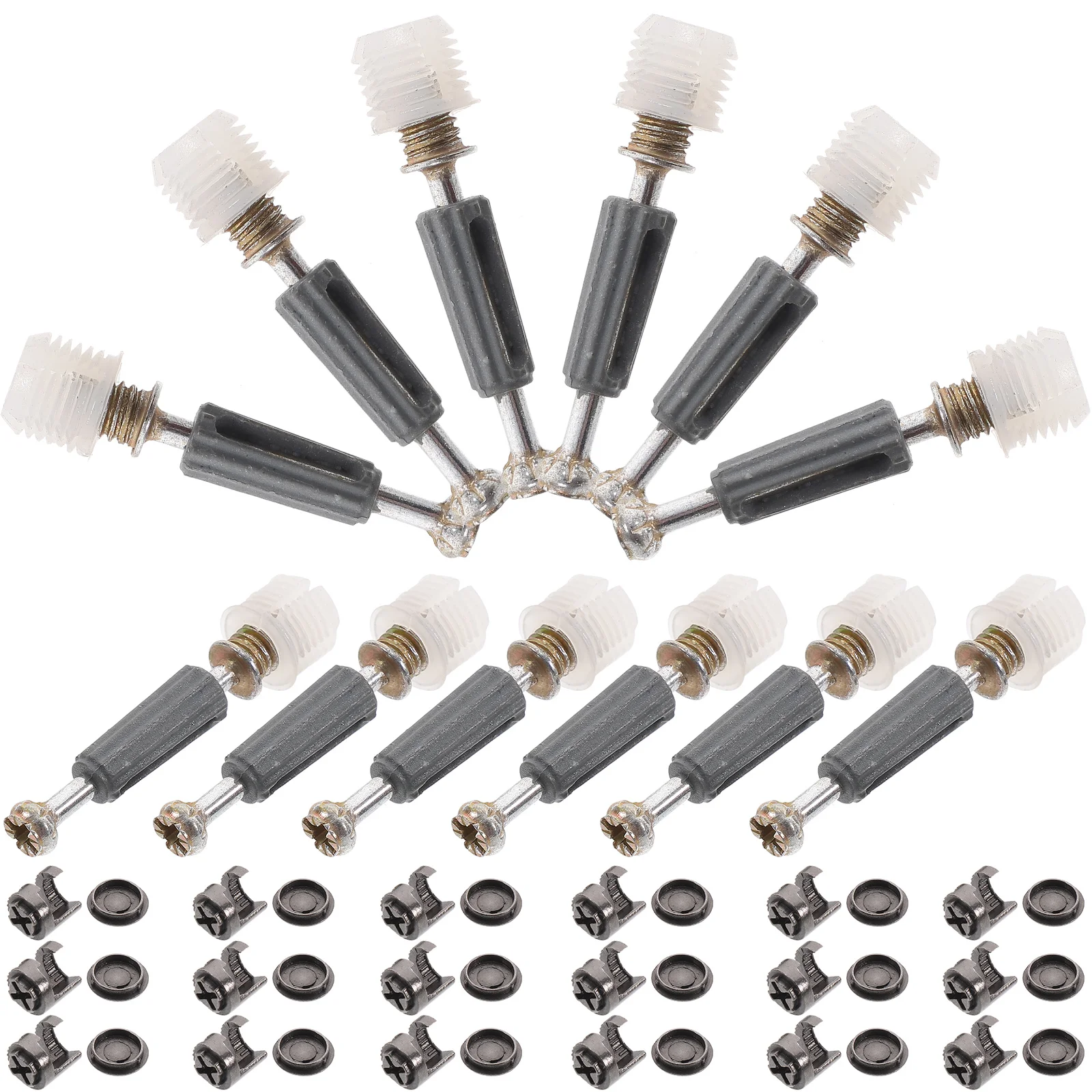 

100 set Cabinet Wardrobe Connecting Cam Fittings Kit Furniture Connectors Dowels Fixing Buckle Fasteners Replacement Parts Metal