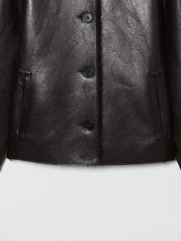 유럽 및 미국 스타일 2025 겨울 신상 여성 의류 루즈핏 다용도 양면 인조 가죽 재킷