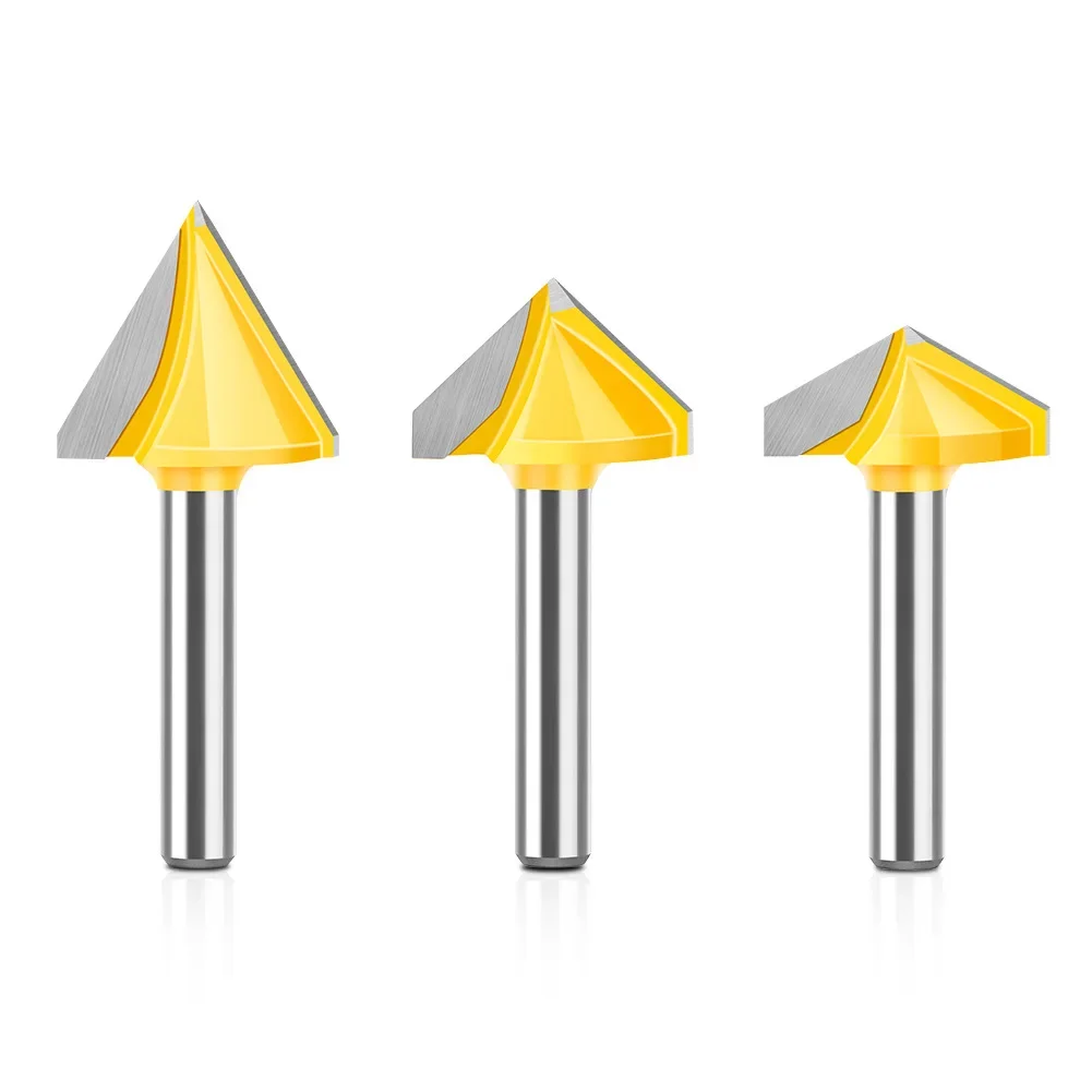 1PC 6mm Shank 90 Degree V-shaped 3D Router Bit Computer Carving Router Bit Woodworking Router Bit V-shaped Milling Cutter