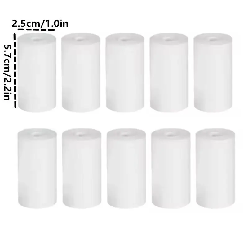 Anti-Jam Thermal Paper Rolls 10 Count 57x25mm Clear Printing for Kids Instant Camera Replacement Parts