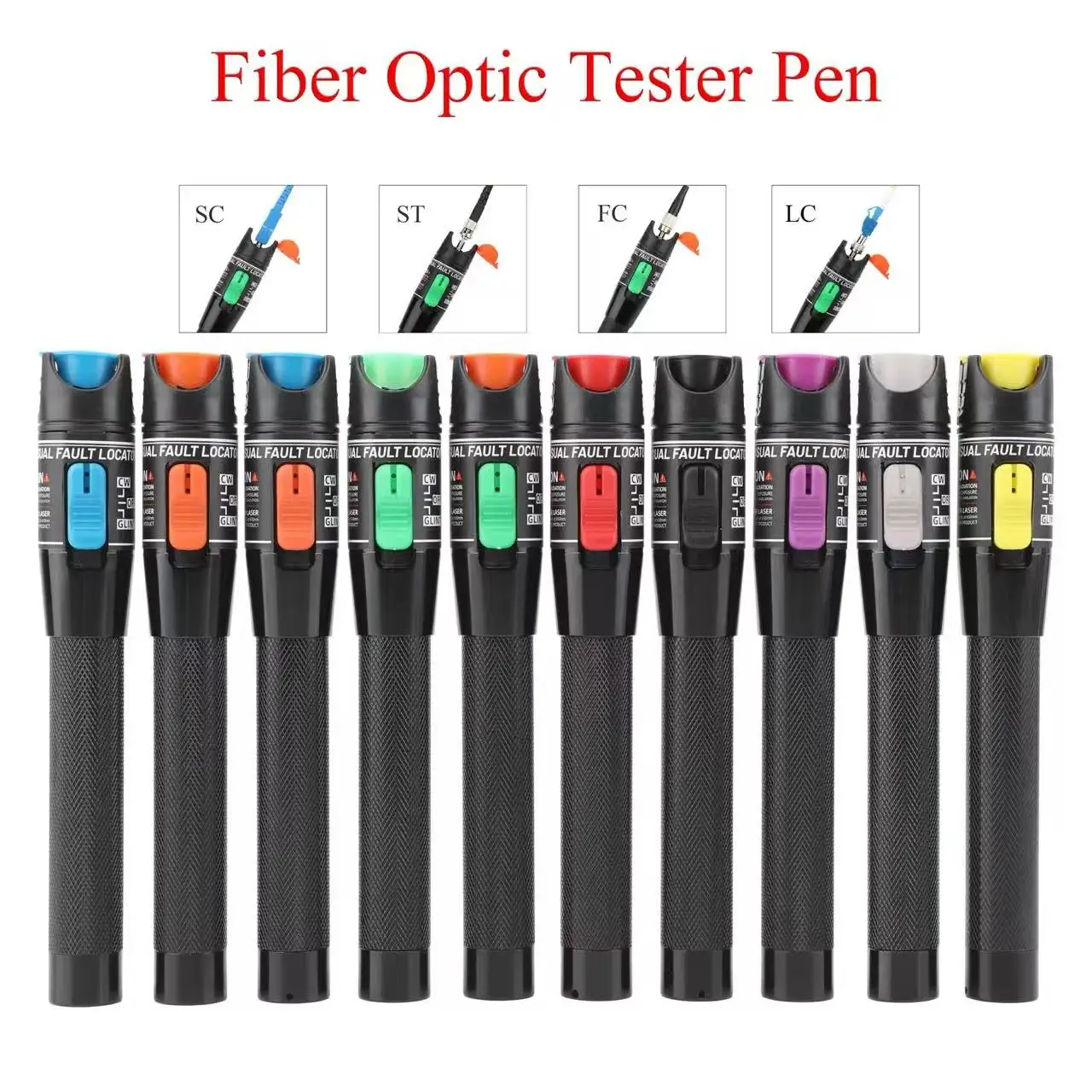 

Red laser pointer 10/20/30/50/60mw VFL Visual Fault Locator Fiber Optic Cable Tester 50mw Range FC/SC/ST Optic