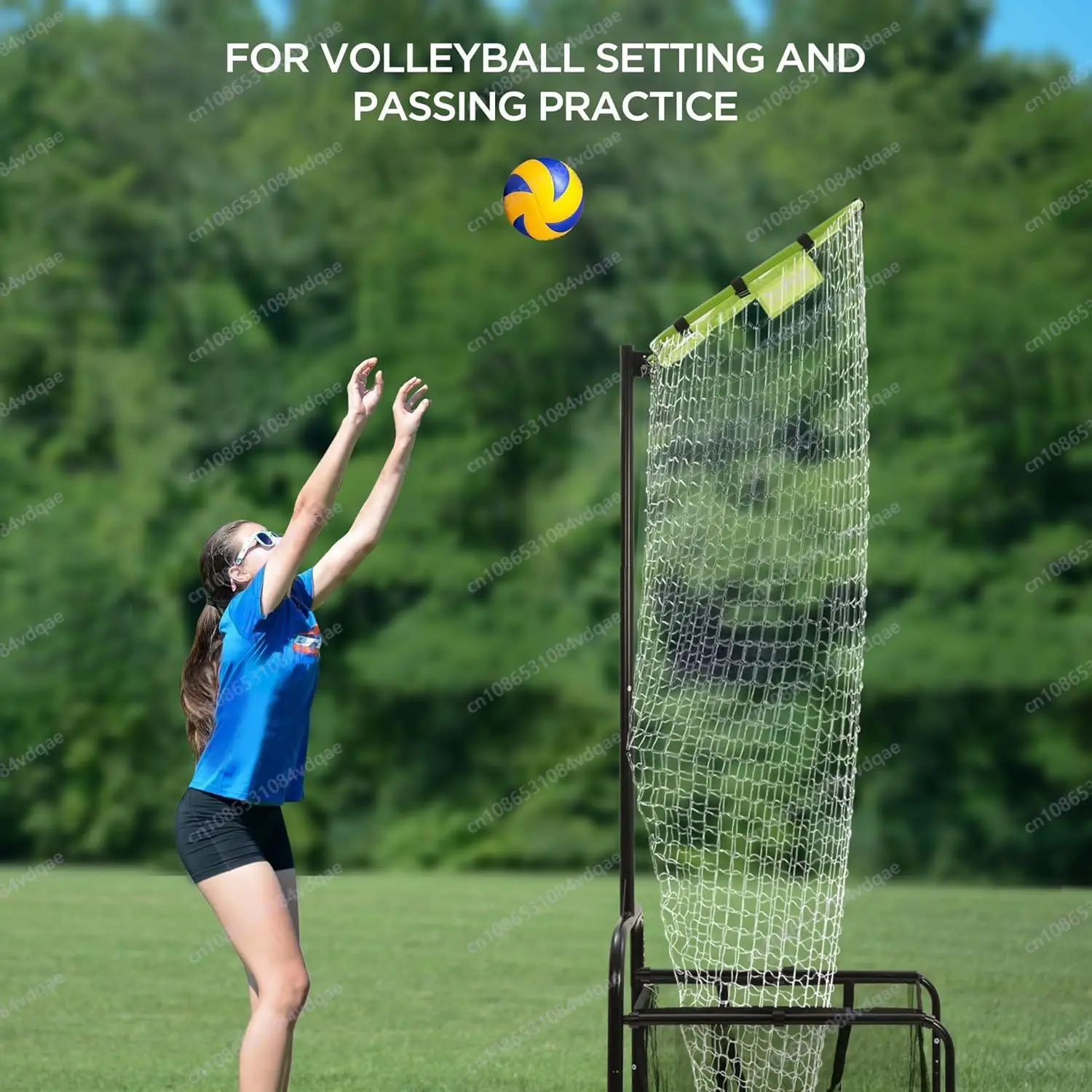Portable Volleyball Practice Training Net – Adjustable Multi-Functional Ball Collector, Easy to Assemble & Carry