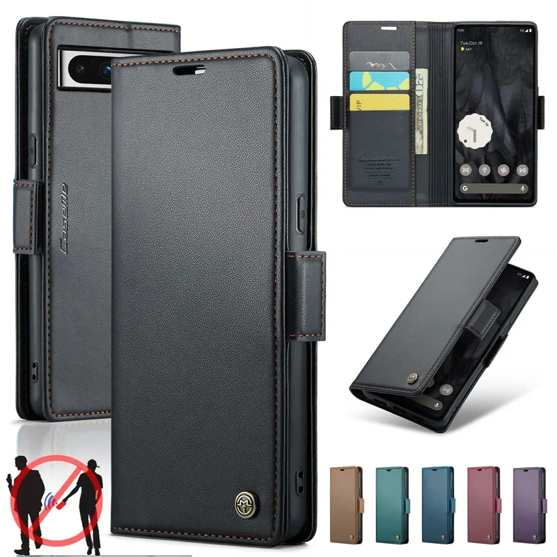 محفظة جلدية مغناطيسية حافظة لهاتف جوجل بيكسل 9 برو XL 9A 8 8A 7A أضعاف Pixel8 Pixel8A Pixel7A غطاء حامل محفظة الوجه