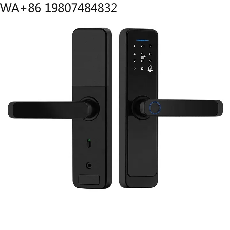 WiFi Smart Wooden Front Door Lock Fingerprint Touch Keypad Passcode Storage App Integration Keyless Entry  Lock