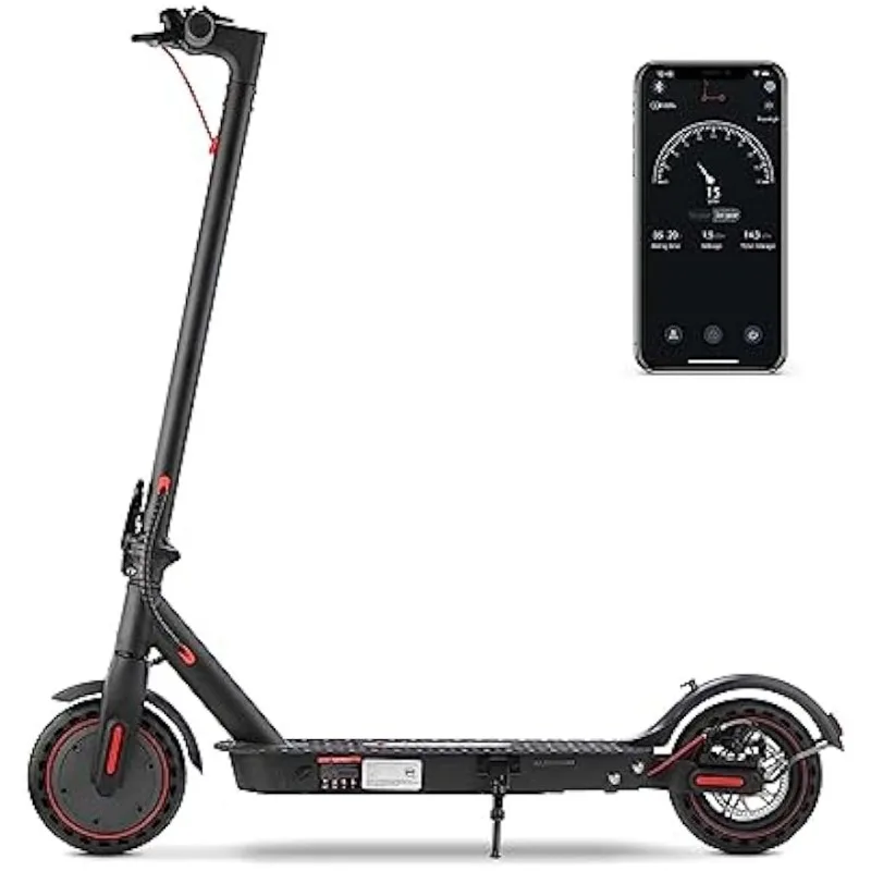 

iScooter Electric Scooter, 18Miles Travel Range, 15.6 Mph Top Speed, 350W Scooter Electric with 8.5 Inch Solid Tire, Smart APP