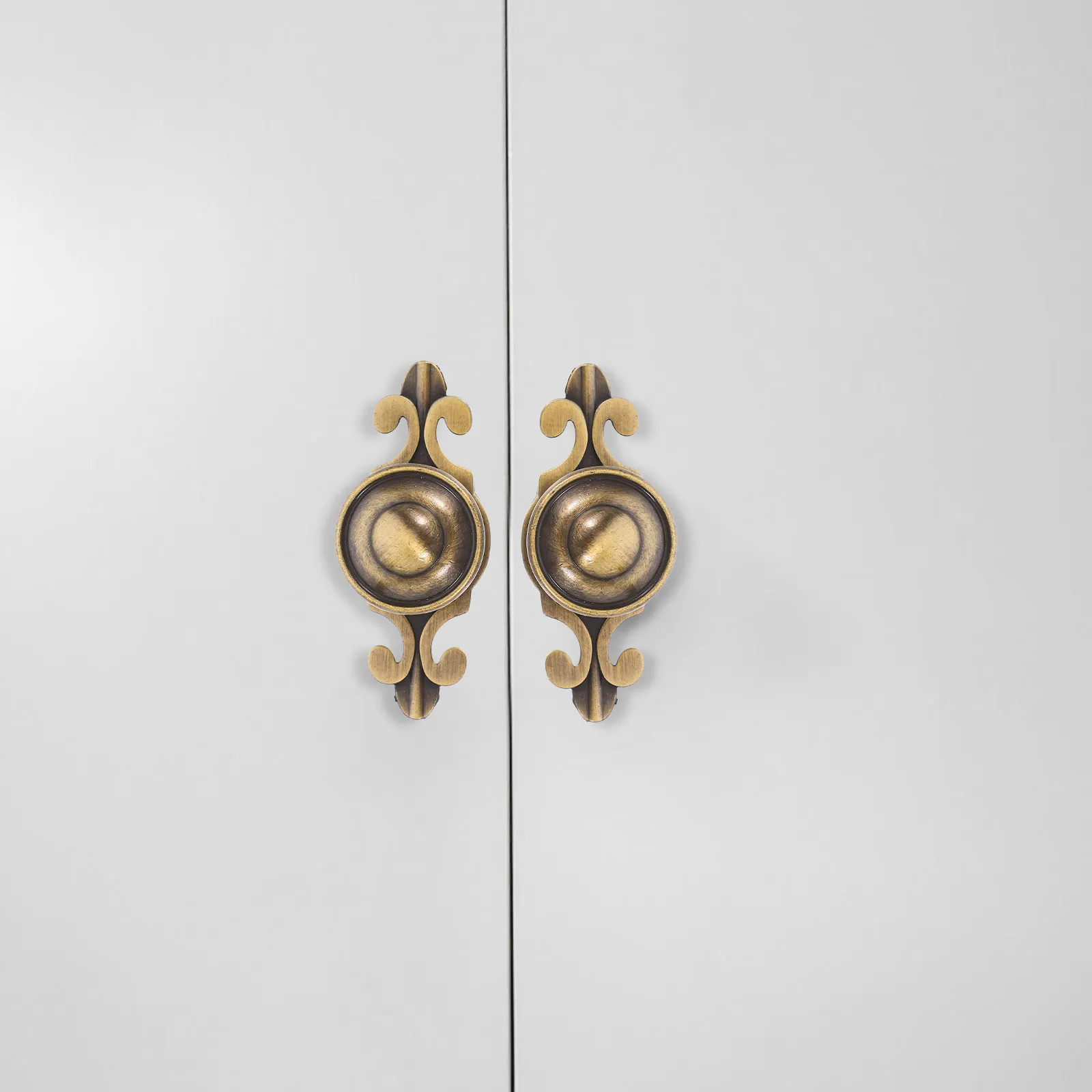 10Pcs Bronze Round Drawer Pulls Vintage Cabinet Knobs Solid Door Handles for Kitchen Dresser Cupboard Bin Upgrade