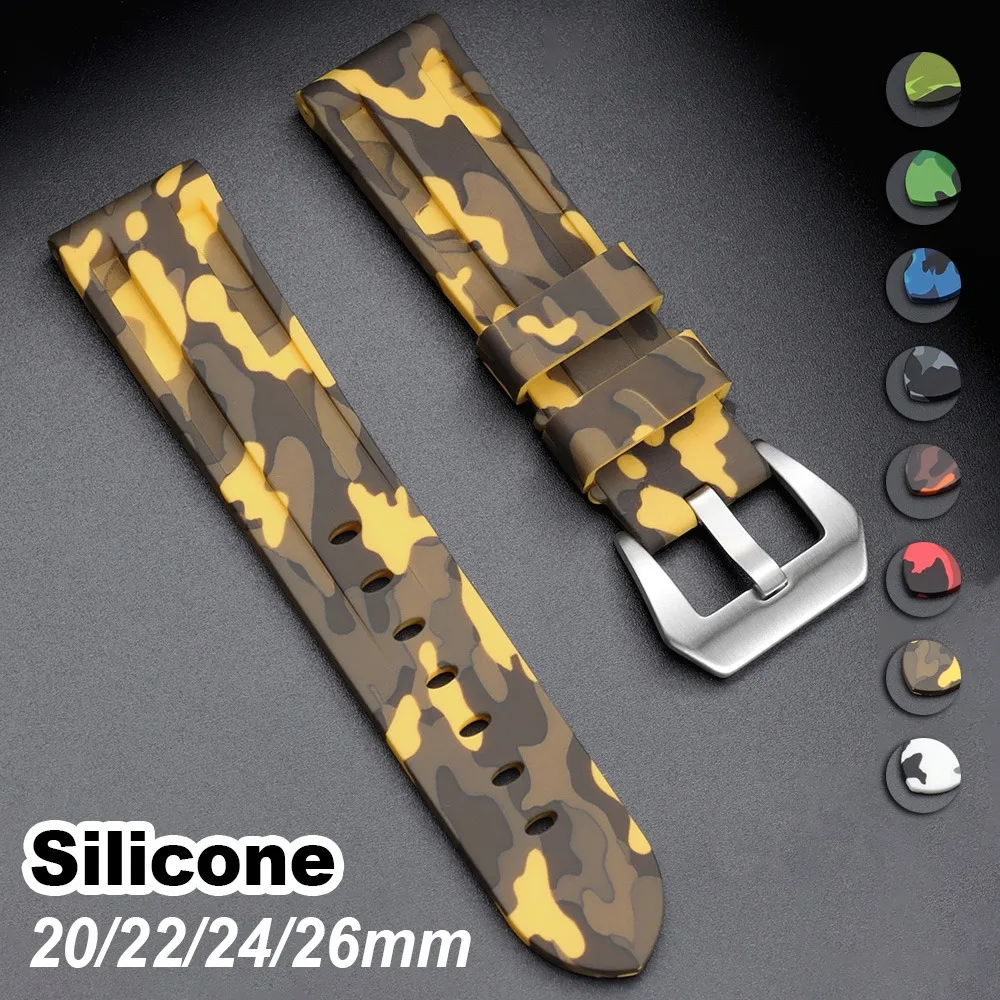 

Premium Sailcloth Watch Straps 20mm 22mm 24mm 26mm Rubber Bracelet Watch band for Panerai PAM Men Women Watch Accessories