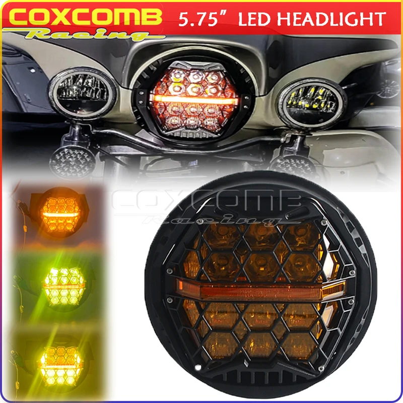 

5.75 Inch LED Motorcycle Headlight 4800LM High Low Beam DRL 5700K 9-32V Waterproof E-Mark For Harley XL883C XL1200C FXST Dyna