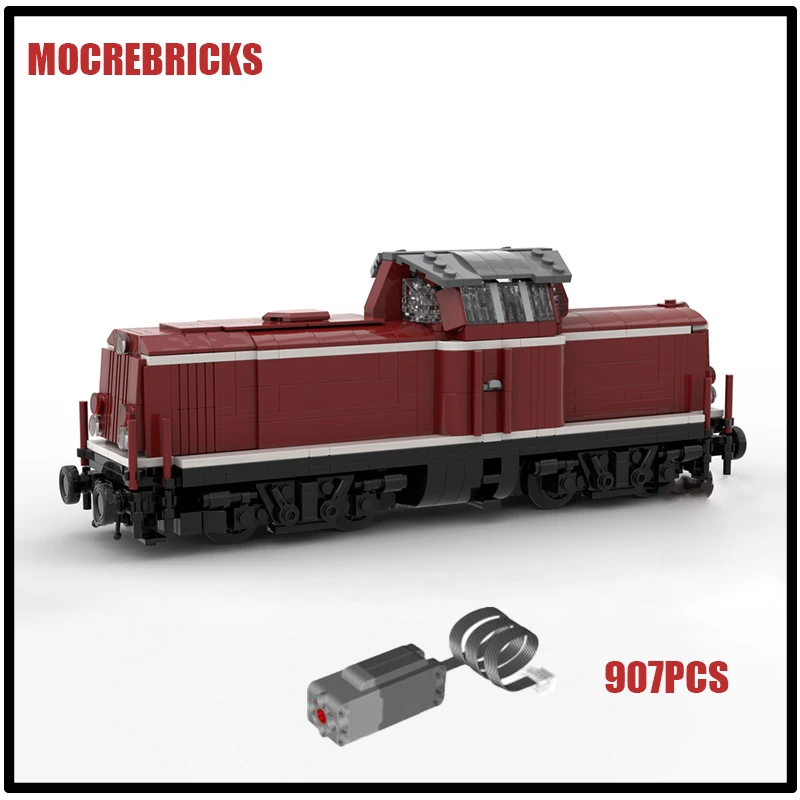 

City Motor Train DB BR 212 Diesel Locomotive For Light Passenger And Freight MOC Building Blocks Railway Model Kid's Toys Gifts